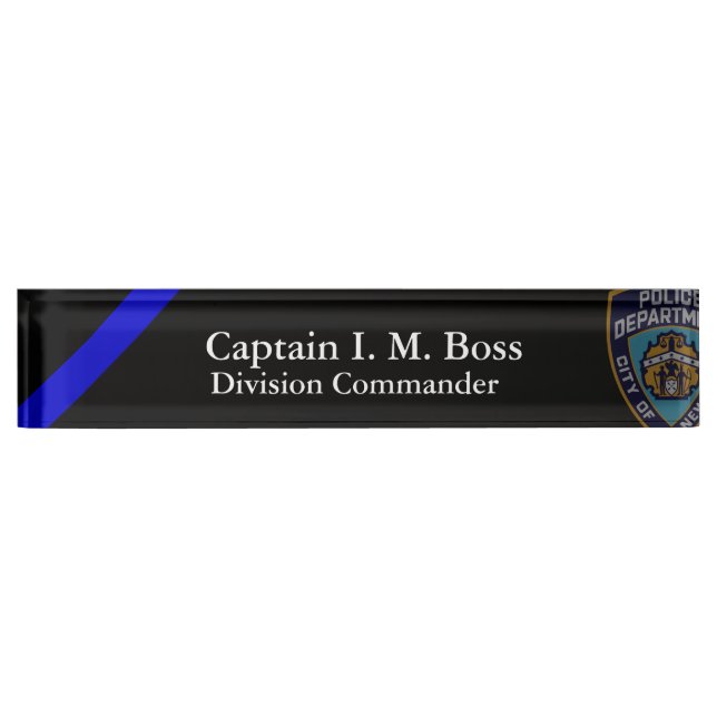 Placa de nombre de parche de desvío de NYPD de lín (Anverso)