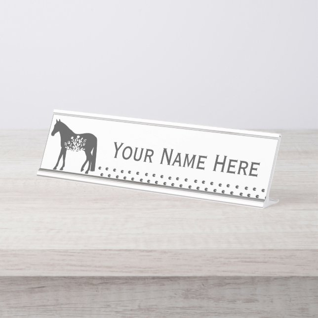 Placa de nombre de Personalizable de caballo flora (Anverso)
