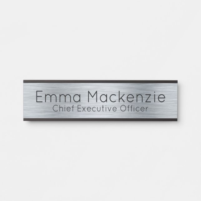 Placa de nombre de puerta de oficina con aspecto m (Anverso)