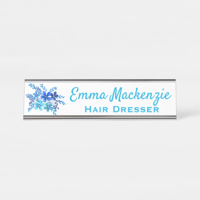 Placa de nombre de Rótulo de la mesa floral acuare (Anverso)