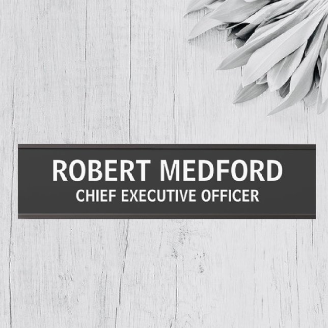 Placa de nombre de Rótulo de puerta negra profesio (Subido por el creador)