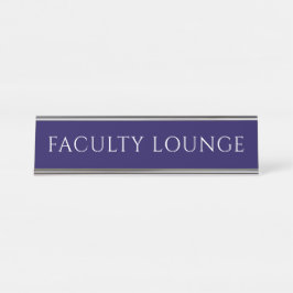 Placa de nombre de sala de profesores azul elegant