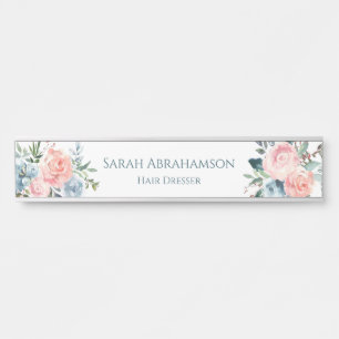 Placa de nombre de señal floral de rosas