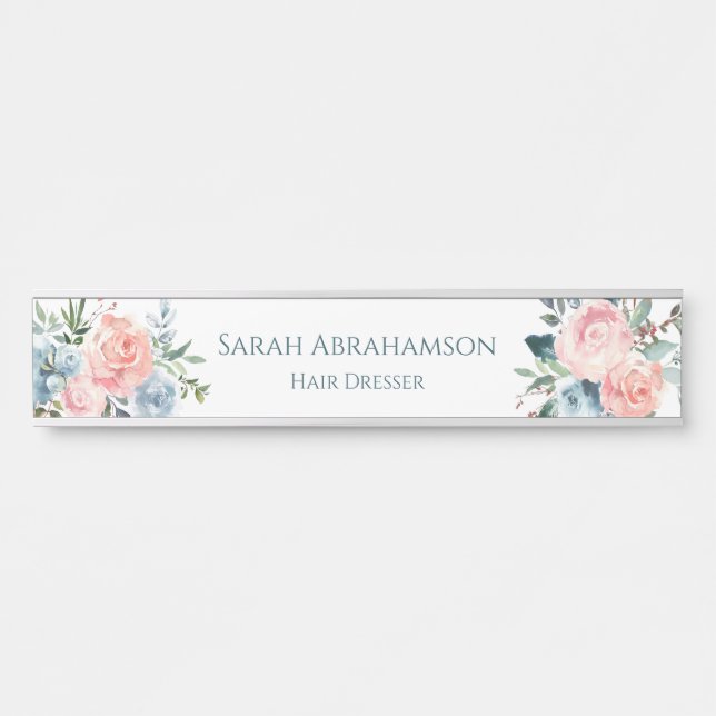 Placa de nombre de señal floral de rosas (Anverso)