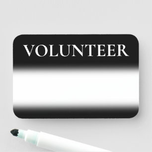 Placa de nombre de "VOLUNTARIO" tradicional y nost