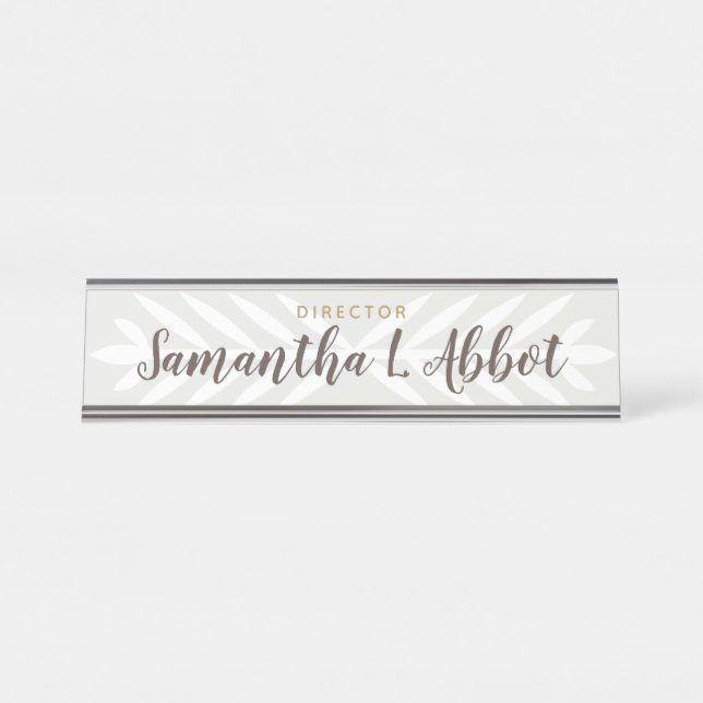 Placa De Nombre Decco gris claro - personalizado (Anverso)