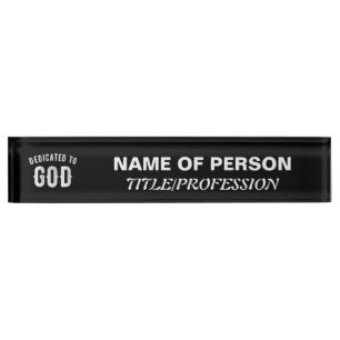 PLACA DE NOMBRE DEDICADO A DIOS PERSONALIZABLE GUAY TEXTO BLANCO