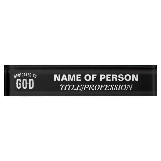 PLACA DE NOMBRE DEDICADO A DIOS PERSONALIZABLE GUAY TEXTO BLANCO (Anverso)