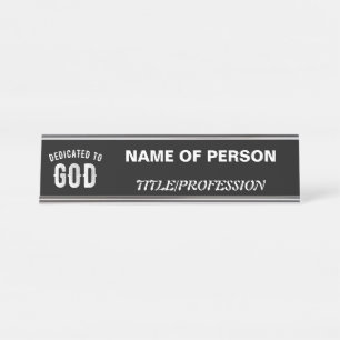 PLACA DE NOMBRE DEDICADO A DIOS PERSONALIZABLE GUAY TEXTO BLANCO