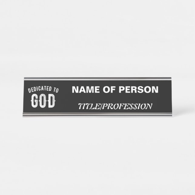 PLACA DE NOMBRE DEDICADO A DIOS PERSONALIZABLE GUAY TEXTO BLANCO (Anverso)