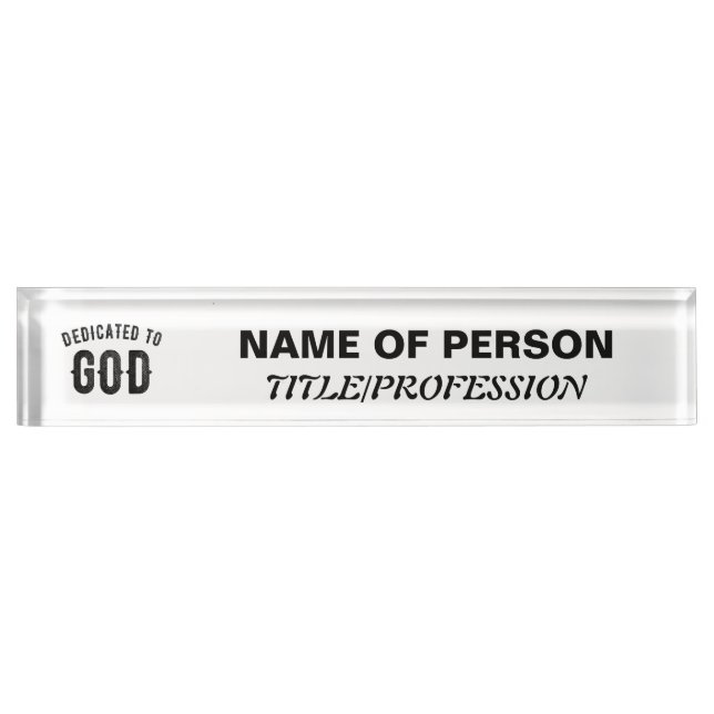 PLACA DE NOMBRE DEDICADO A DIOS PERSONALIZABLE GUAY TEXTO NEGRO (Anverso)