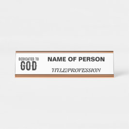 PLACA DE NOMBRE DEDICADO A DIOS PERSONALIZABLE GUAY TEXTO NEGRO