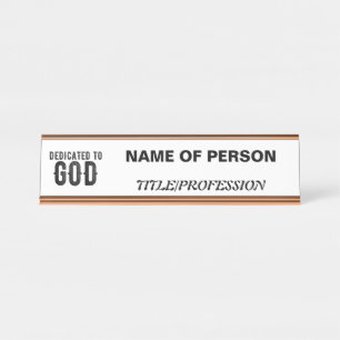 PLACA DE NOMBRE DEDICADO A DIOS PERSONALIZABLE GUAY TEXTO NEGRO