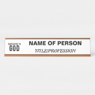 PLACA DE NOMBRE DEDICADO A DIOS PERSONALIZABLE GUAY TEXTO NEGRO