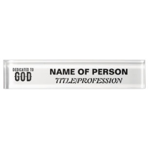 PLACA DE NOMBRE DEDICADO A DIOS PERSONALIZABLE GUAY TEXTO NEGRO