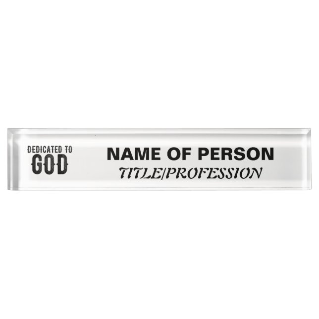 PLACA DE NOMBRE DEDICADO A DIOS PERSONALIZABLE GUAY TEXTO NEGRO (Anverso)