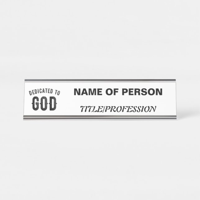 PLACA DE NOMBRE DEDICADO A DIOS PERSONALIZABLE GUAY TEXTO NEGRO (Anverso)