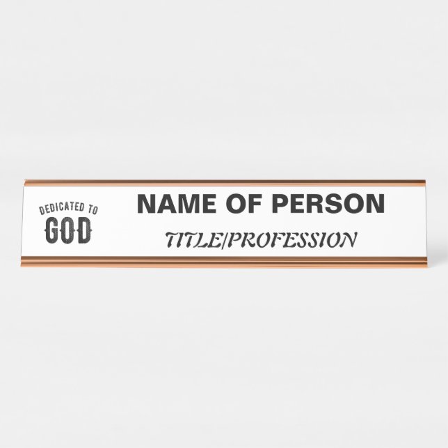 PLACA DE NOMBRE DEDICADO A DIOS PERSONALIZABLE GUAY TEXTO NEGRO (Anverso)