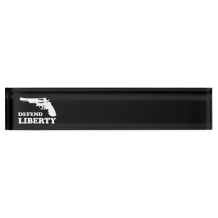 Placa De Nombre Defender la libertad