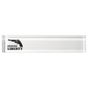 Placa De Nombre Defender la libertad