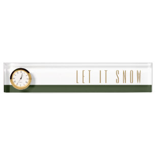 Placa De Nombre DEJAR QUE NIEVE Moda Selva Blanca Verde Reloj mode