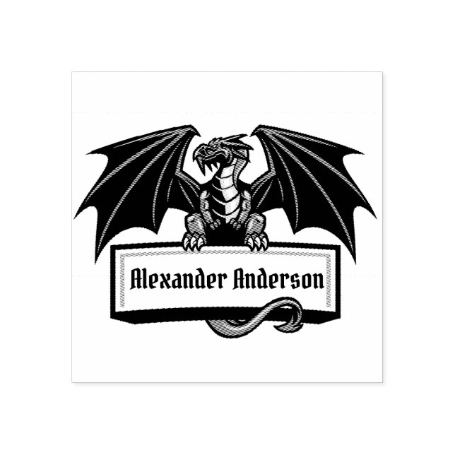 Placa de nombre del dragón Personaliza el sello de (Impresión)