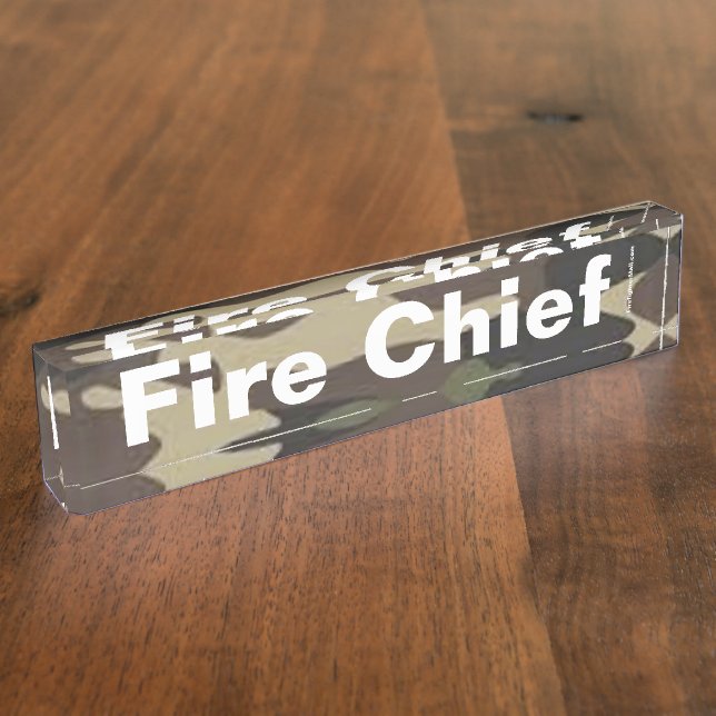 Placa de nombre del escritorio de camo del jefe de (Lateral)