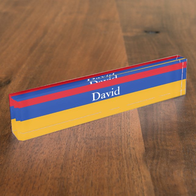 Placa de nombre del escritorio de la bandera armen (Lateral)