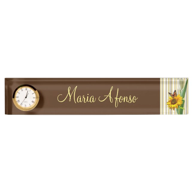 Placa de nombre del escritorio de mariposa de tuli (Anverso)
