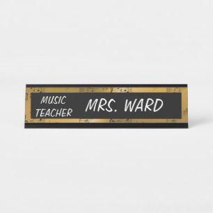 PLACA DE NOMBRE DEL ESCRITORIO DE MÚSICA