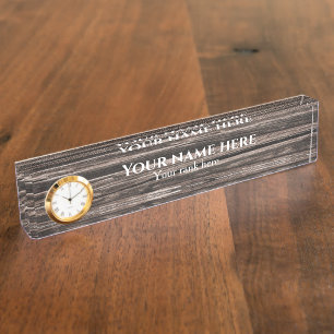 Placa de nombre del escritorio de negocios Rustic