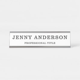 Placa de nombre del escritorio de nombre y nombre 