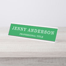 Placa de nombre del escritorio de nombres y nombre