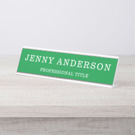 Placa de nombre del escritorio de nombres y nombre