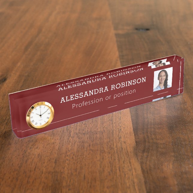 Placa de nombre del escritorio de posición de la c (Lateral)