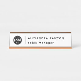 Placa de nombre del escritorio del empleado con lo