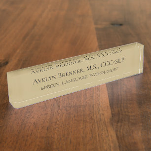 Placa de nombre del escritorio del patólogo del le