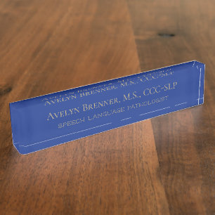 Placa de nombre del escritorio del patólogo del le