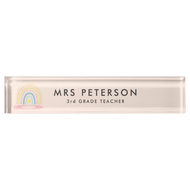 Placa de nombre del escritorio del profesor Retro  (Anverso)