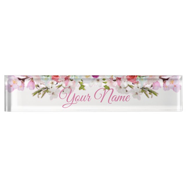 Placa de nombre del escritorio - Flor (Anverso)