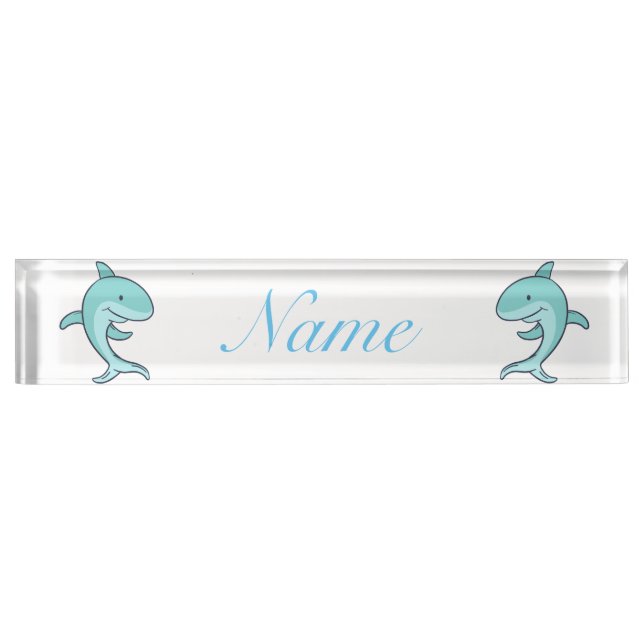 Placa De Nombre Delfines Azules Saltan Thunder_Cove (Anverso)