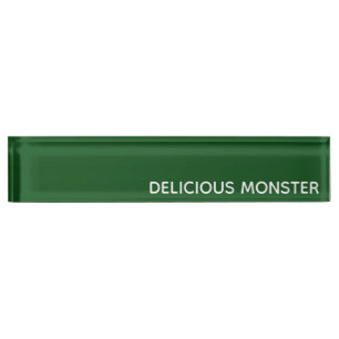 Placa De Nombre Delicioso nombre de color verde Monster