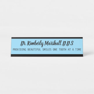 Placa De Nombre Dentist Beautiful Teeth Small Blue