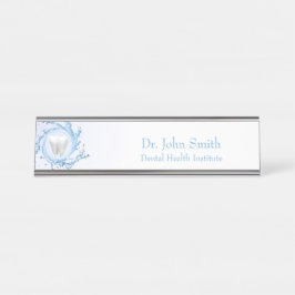 Placa De Nombre Dentista Dental Tooth Water Profesional