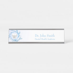 Placa De Nombre Dentista Dental Tooth Water Profesional