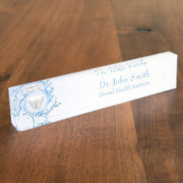Placa De Nombre Dentista Dental Tooth Water Profesional