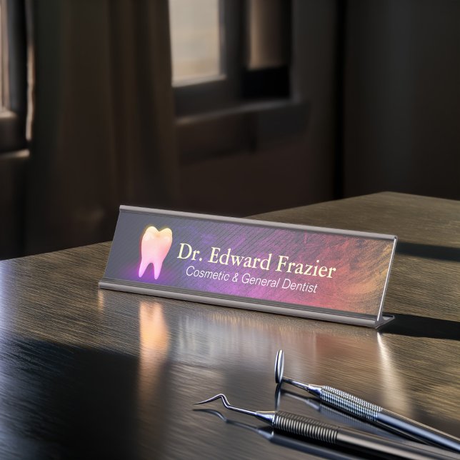 Placa De Nombre Dentista Profesional Clínica Dental Rosa Oro Dient (Subido por el creador)