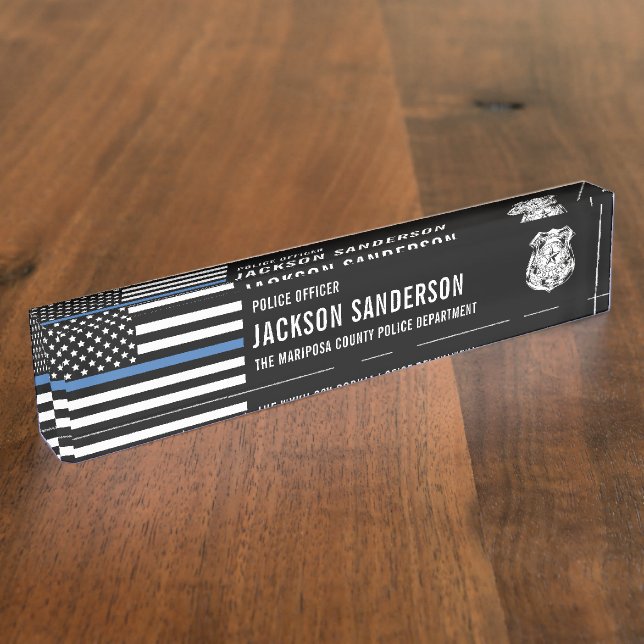 Placa De Nombre Departamento de Oficial de Policía de personalizad (Lateral)