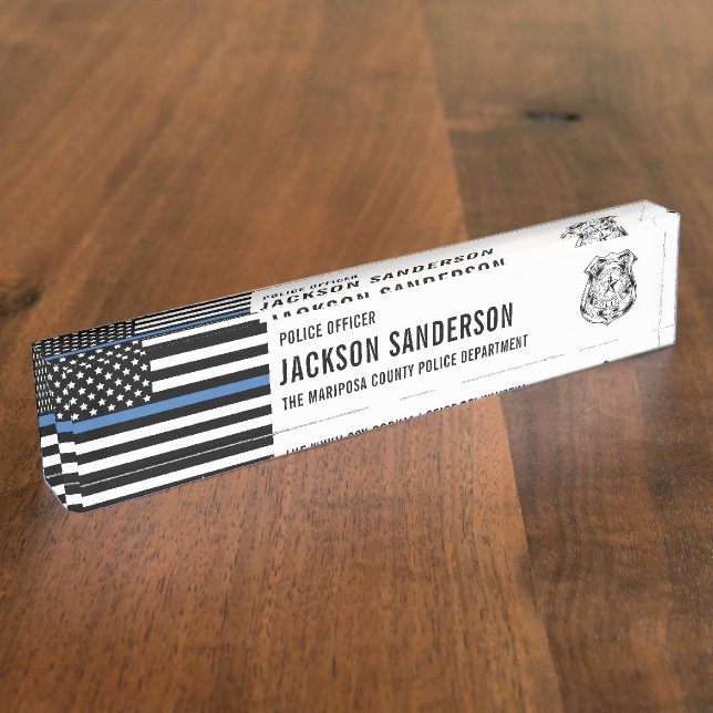 Placa De Nombre Departamento de Oficial de Policía de personalizad (Lateral)