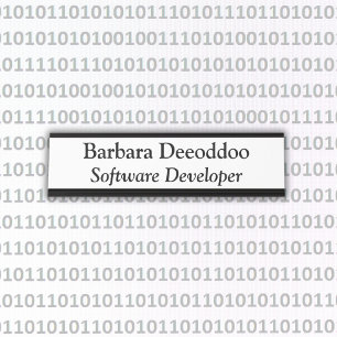 Placa De Nombre Desarrollador de Software Blanco